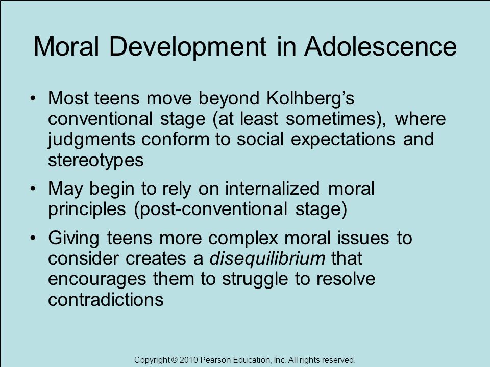 Moral development in adolescence